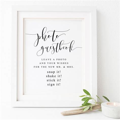 Printable Photo Guest Book Sign